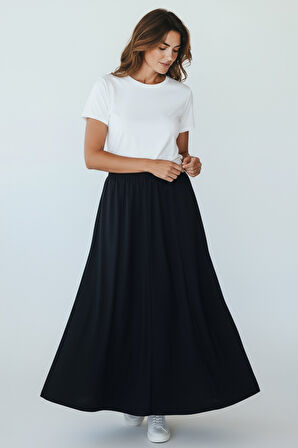 KADIN BELİ LASTİKLİ KALIN KIŞLIK BALIK ETEK