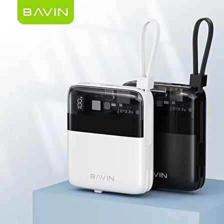 BAVIN PC009S Powerbank 22.5W Hızlı Şarj 10000mah Taşınabilir IOS ve Type-C Kablolu Şarj Cihazı