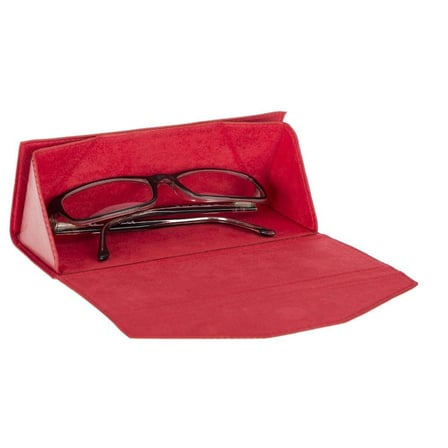 Smart Glass Deri Gözlük Kılıfı V4 Kırmızı