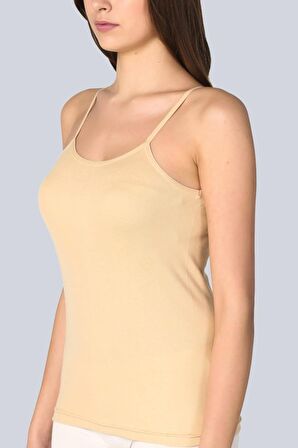 Kadın Bej Ribana Ip Askı Atlet 6'Lı