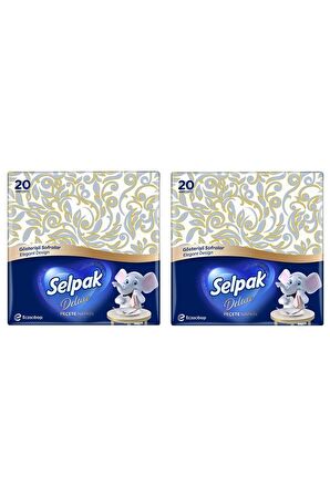 SELPAK 2 X Adet Kiraz Çiçeği 20'li Deluxe Peçete - Gösterişli Sofralar Serisi