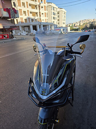 MOTOCAM Honda PCX Siperlik Ön Cam 2025 Model 66cm Şeffaf Renkli 4mm