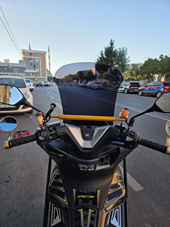 MOTOCAM Honda PCX Siperlik Ön Cam 2025 Model 66cm Siyah Renkli 4mm