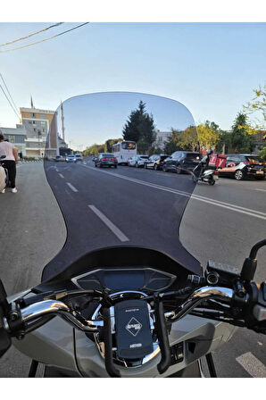 MOTOCAM Honda PCX Siperlik Ön Cam 2021-2024 Model 65cm Füme Renkli 4mm