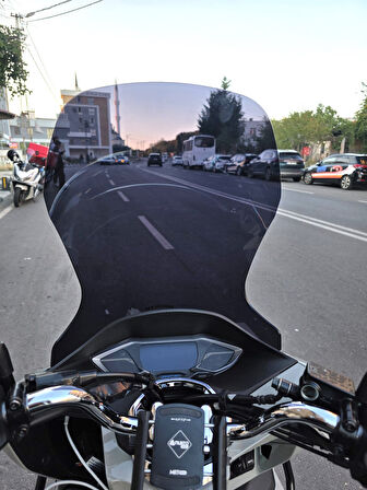 MOTOCAM Honda PCX Siperlik Ön Cam 2021-2024 Model 65cm Siyah Renkli 4mm