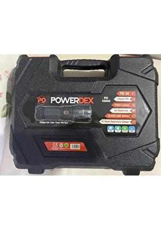 Powerdex 70w Profesyonel Avcı Feneri 7000 Lümen Pd-15000 Siyah