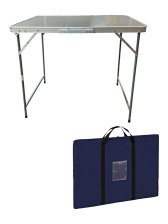 Katlanır Kamp Masası Çelik Çerçeve Taşıma Çantalı 80X60X67 cm 2-4 kişilik Kamp Masası