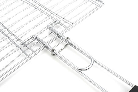 3'lü Balık Izgarası Çift Taraflı Balık Izgarası Krom Kaplamalı 58cm
