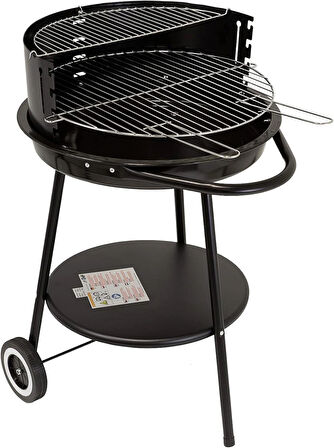 Yuvarlak Kömürlü Mangal Ayarlanabilir Krom ızgara 50cm Kömürlü Barbekü 
