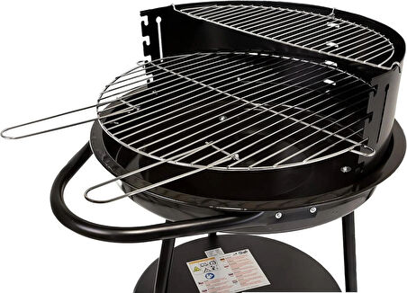 Yuvarlak Kömürlü Mangal Ayarlanabilir Krom ızgara 50cm Kömürlü Barbekü 