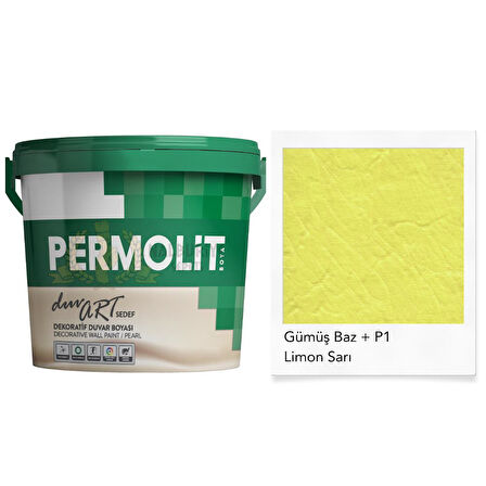 Permolit DuvArt Sedef Dekoratif Duvar Boyası - GP1 LİMON SARI - 0.75 Lt.