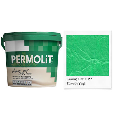 Permolit DuvArt Sedef Dekoratif Duvar Boyası - GP9 ZÜMRÜT YEŞİLİ - 2.5 Lt.