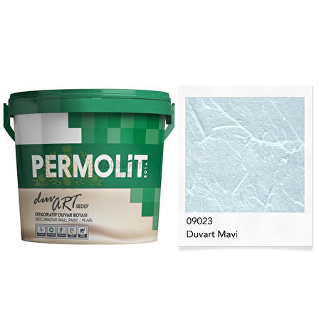 Permolit DuvArt Sedef Dekoratif Duvar Boyası - 09023 MAVİ - 0.75 Lt.