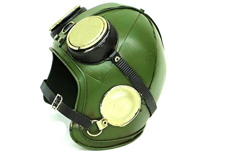 Dekoratif Metal Pilot Kaskı Biblo Vintage Ev Ofis Hediyelik