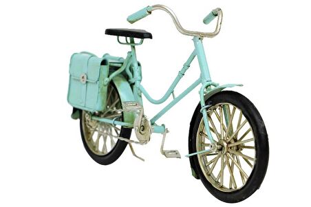 Dekoratif Metal Bisiklet Çantalı Vintage Biblo Hediyelik