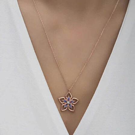 ​925 Ayar Gümüş Çiçek Kadın Gümüş Kolye