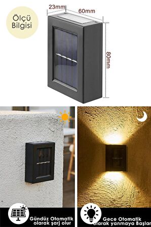 Tekli Yeni Model Solar Çift Taraflı Duvar Lambası Güneş Enerjili Aydınlatma Dekorasyon Aplik Işık
