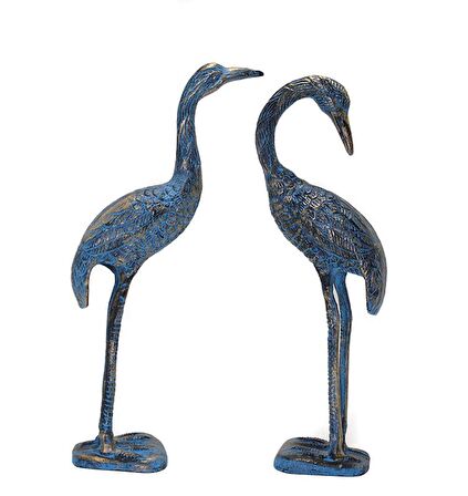 Metal İkili Flamingo Seti 36 Cm Biblo Dekoratif Hediyelik