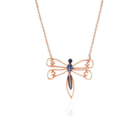 925 Ayar Gümüş Rose Yusufçuk Kadın Gümüş Kolye