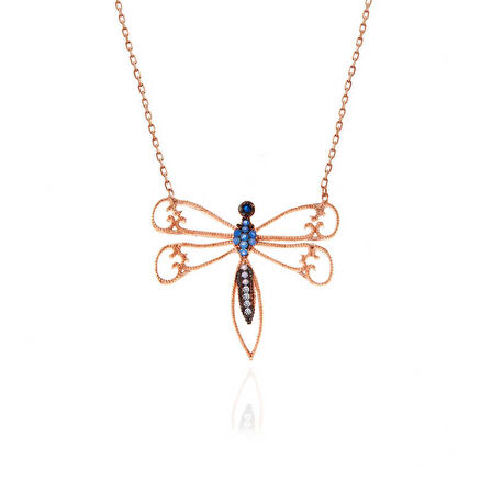 925 Ayar Gümüş Rose Yusufçuk Kadın Gümüş Kolye