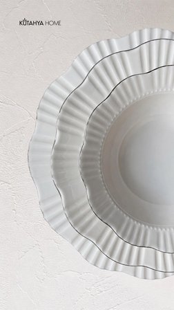 Pearl 24 Parça GÜMÜŞ Porselen Yemek Takımı - 6 Kişilik