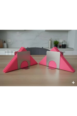 Minimalist Tasarım 304 Paslanmaz Çelik Peçetelik 2 Adet Lüks Saten Dokulu & Paslanmaz Metalik Tek Ebat Çelik 10 x 10
