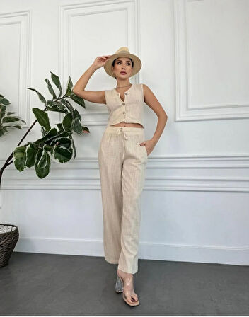 Kadın keten pantolon