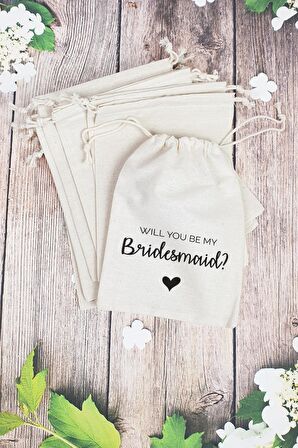 "Will You Be My Bridesmaid?" Gelin - Nedime Hediye Kesesi - 10 Adet