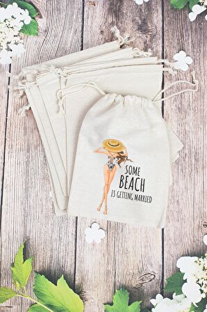 "Some Beach is Getting Married" Gelin - Nedime Hediye Kesesi - 10 Adet