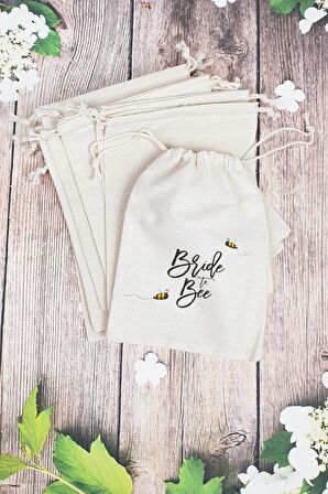 "Bride to Bee" Gelin - Nedime Hediye Kesesi - 10 Adet