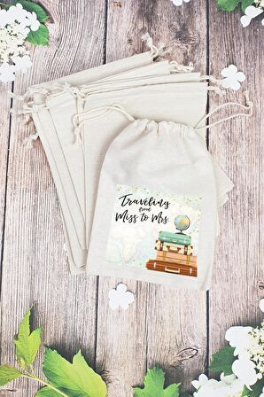 "Travelling from Miss to Mrs" Gelin - Nedime Hediye Kesesi - 10 Adet