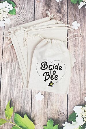 "Bride to Bee" Gelin - Nedime Hediye Kesesi - 10 Adet
