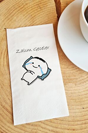 Sunum Peçetesi zalım geceler Yazılı Kağıt Peçete