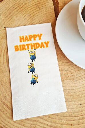 Sunum Peçetesi Minion Happy Birthday Kağıt Peçete