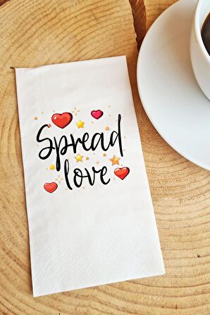 Sunum Peçetesi Spread love yazılı kağıt peçete