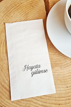 Sunum Peçetesi Hayata gülümse yazılı kağıt peçete