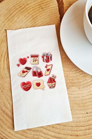 Sevgiliye Sunum Peçetesi Valentine's Day Yazılı Sevgililer Günü Konuşan Kağıt Peçete