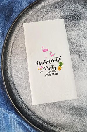 Sunum Peçetesi Bachelorette Party Flamingo Konuşan Kağıt Peçete