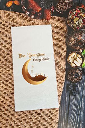 İftar Yemeğime Hoşgeldiniz Ramazan Konsept Konuşan Peçete Sunum Peçetesi