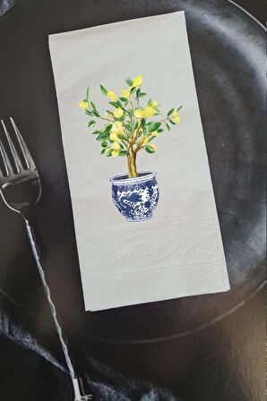 Bleu Blanc Limon Ağacı Konuşan Peçete Sunum Peçetesi