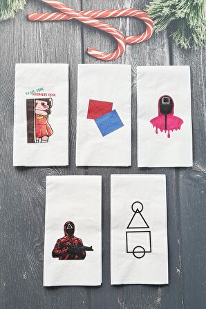 Sunum Peçetesi Squid Game Konsept Konuşan Kağıt Peçete Paketi