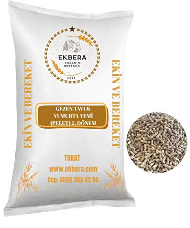 EKBERA - Gezen Tavuk Yumurta Yemi (Pelet) - 2. Dönem - Tüm Kanatlılar İçin Uygun - 25 kg