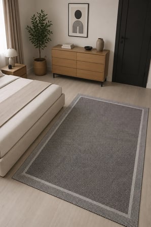 Sisal Görünümlü Bordürlü Baskılı Kaymaz Yıkanabilir Salon Oturma Odası Mutfak Balkon Halısı Yolluk