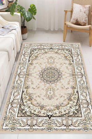 Klasik Desen Dijital Baskılı Kaymaz Yıkanabilir Salon Oturma Odası Mutfak Halısı Yolluk