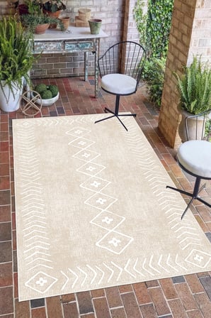 Modern Etnik Kilim Desenli Dijital Baskılı Yıkanabilir Kaymaz Taban Salon Halısı Yolluk
