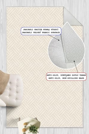 Minimalist İskandinav Geometrik Çizgili Dijital Baskılı Yıkanabilir Kaymaz Taban Salon Halısı Yolluk