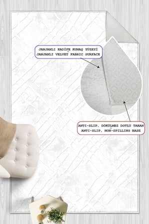 Soyut Desen Baskılı Kaymaz Yıkanabilir Salon Oturma Odası Mutfak Hol Antre Halısı Yolluk