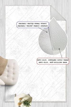 Soyut Desen Baskılı Kaymaz Yıkanabilir Salon Oturma Odası Mutfak Hol Antre Halısı Yolluk