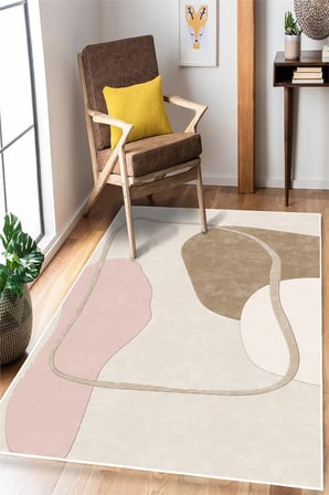 Modern Soyut Desen Baskılı Kaymaz Yıkanabilir Salon Oturma Odası Mutfak Halısı Yolluk