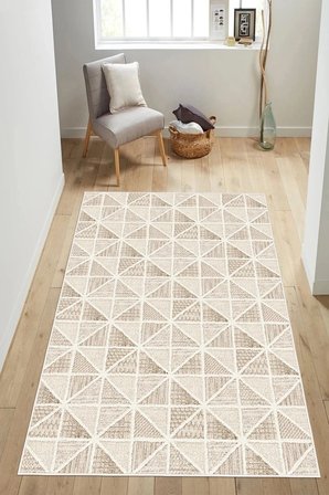 Geometrik Desenli Modern Baskılı Kaymaz Yıkanabilir Salon Oturma Odası Mutfak Antre Halısı Yolluk